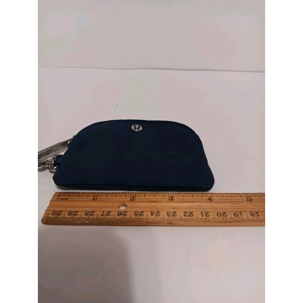 Lululemon Pouch Wristlet Keychain Midnight Blue Zip Around 4